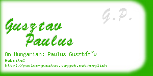 gusztav paulus business card